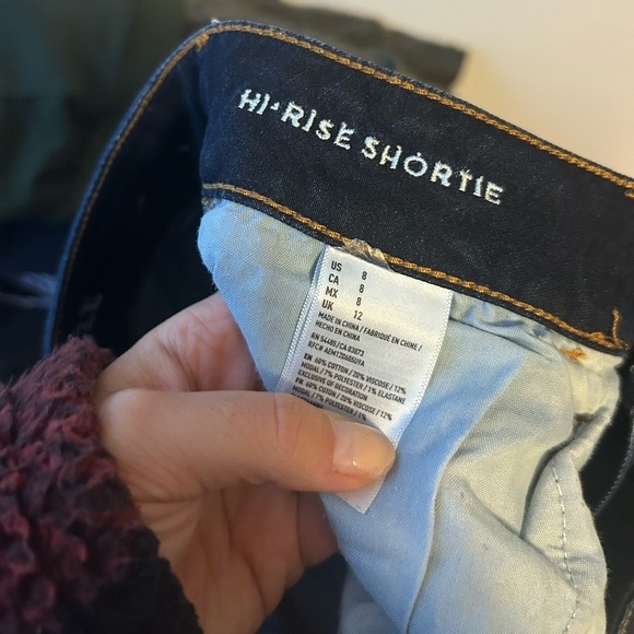 American Eagle Dark Wash High Rise Denim Shorts - Picture 4 of 4